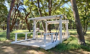 跳ね橋、木製デッキ