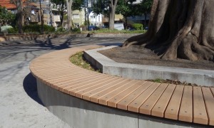 木製サークルベンチ、ロングベンチ