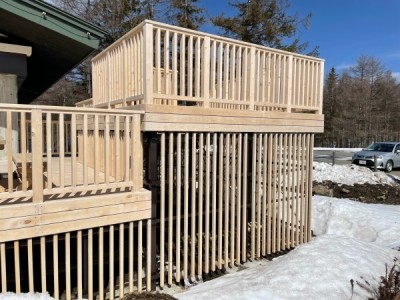 木製デッキ、ウッドデッキ