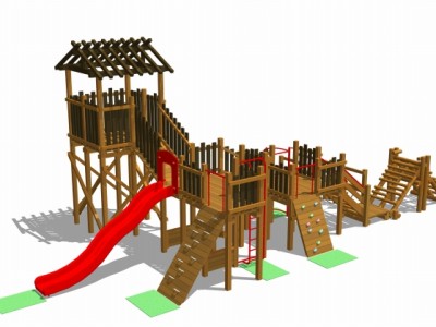 木製遊具、木製アスレチック遊具