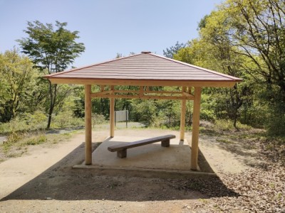 森林環境譲与税、木製東屋、木製サイン