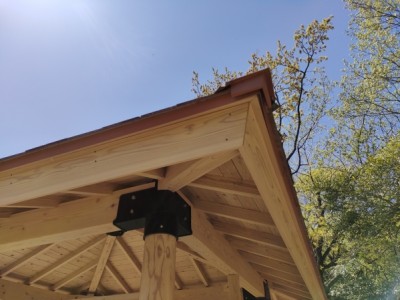 森林環境譲与税、木製東屋、木製サイン