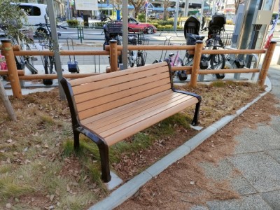 多摩産材、木製ベンチ