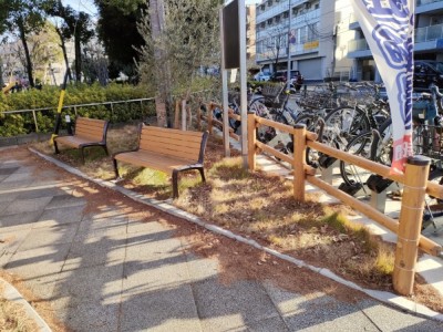 多摩産材、木製ベンチ