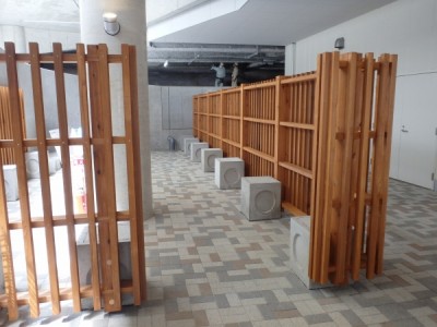 木製フェンス、木塀