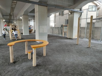 木製遊具、中央高架下公園