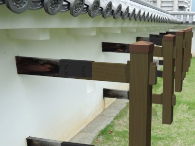 和風、木製、控柱、城
