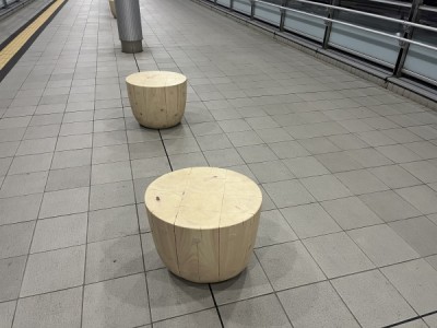 木製ベンチ、スツール