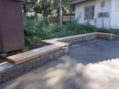 木製サークルベンチ、ロングベンチ