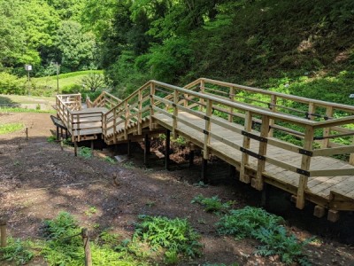 木製階段、木道