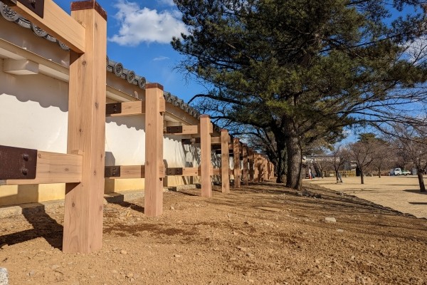 和風、木製、控柱、城