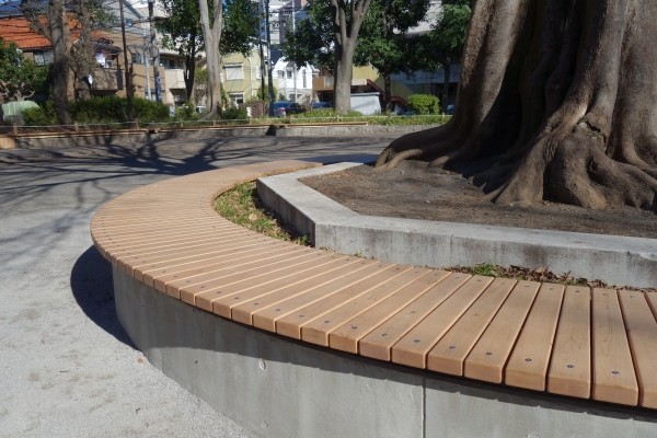 木製サークルベンチ、ロングベンチ