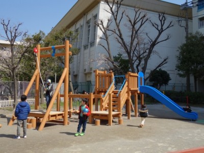 木製遊具、もくもくトリデ