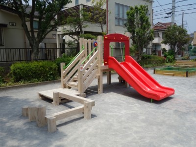 木製遊具、もくもくトリデ