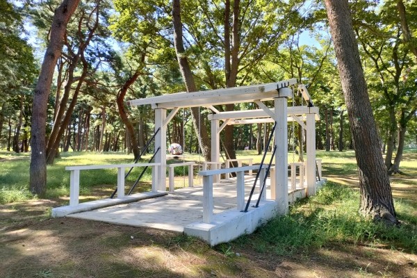 跳ね橋、木製デッキ